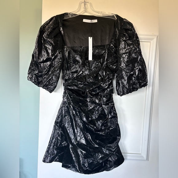 Susana Monaco Dresses & Skirts - NWT Susana Monaco Shiny Black ‘Faux leather’ Mini Dress, small